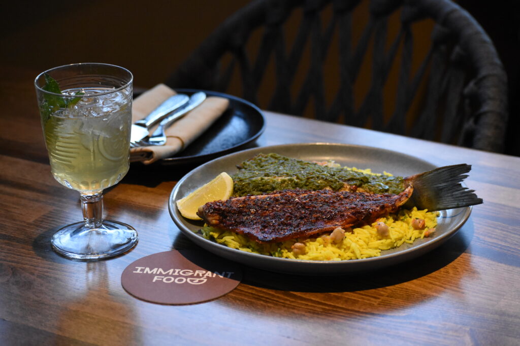 Turkish-ish Spiced Salmon with Pesto Butter